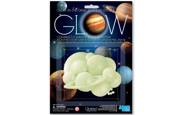 Набір сяючих 3D-наклейок 4M Glowing Imaginations Сонячна система (00-05423)