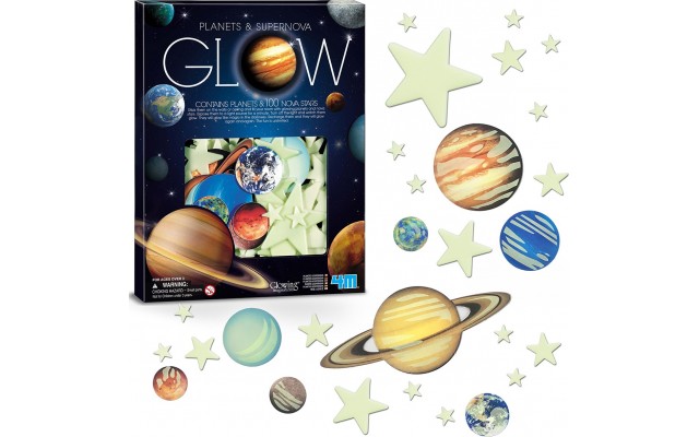 Набір сяючих наклейок 4M Glowing Imaginations Планети і зірки (00-05631)