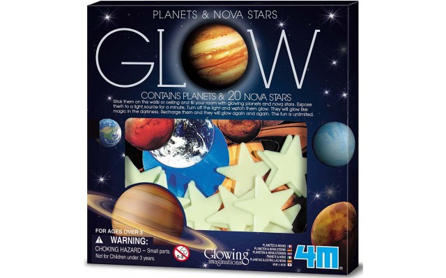 Набір сяючих наклейок 4M Glowing Imaginations Планети та зірки (00-05635)