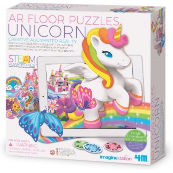 Набір 3D-пазлів 4M AR Floor Puzzle Єдинороги, з доповненою реальністю (00-06802)