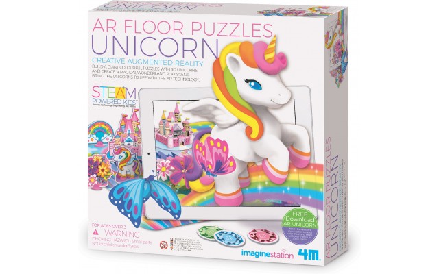 Набір 3D-пазлів 4M AR Floor Puzzle Єдинороги, з доповненою реальністю (00-06802)