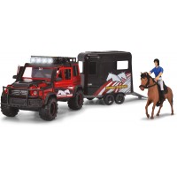 Ігровий набір Dickie Toys Перевезення коней з позашляховиком зі звуком та світловими ефектами, фігурками, 42 см (3837018)