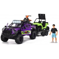 Игровой набор Dickie Toys Укрощение бездорожья с внедорожником со звуком и светом, багги и фигуркой, 38 см (3837019)