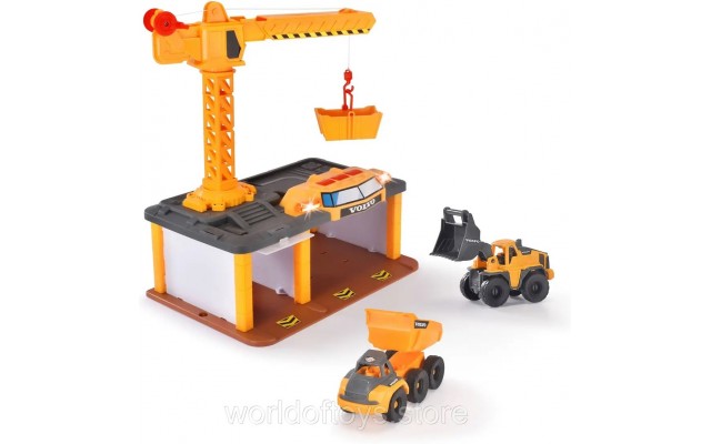 Набор машинок Dickie Toys Volvo Строительная станция со звуком и светом (3726009)