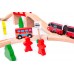 Дитяча дерев'яна залізниця Ecotoys з потягом на батарейках (HM180995) title=
