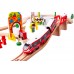 Дитяча дерев'яна залізниця Ecotoys з потягом на батарейках (HM180995) title=