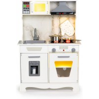 Детская деревянная кухня Ecotoys со звуковыми и световыми эффектами, аксессуарами (TL10181)