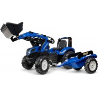 Трактор на педалях Falk 3090M New Holland T8 з ковшем і причіпом