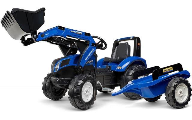 Трактор на педалях Falk 3090M New Holland T8 з ковшем і причіпом