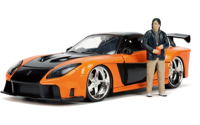 Машинка металлическая Jada Форсаж 9 Mazda RX-7 с фигуркой Хана 1:24 (253205002)