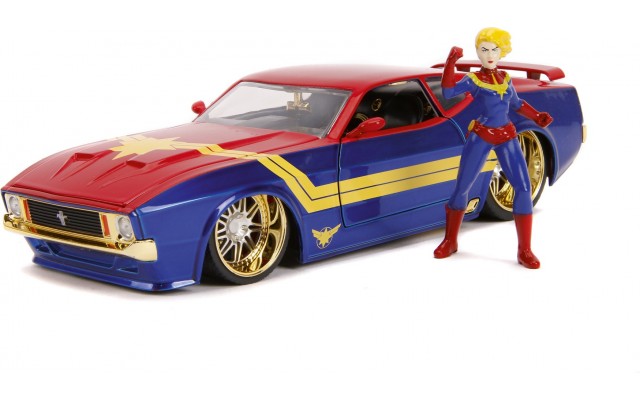 Машинка металева Jada Marvel Ford Mustang Мах (1973) з фігуркою Капітан Марвел, масштаб 1:24 (253225009)