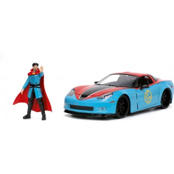 Машинка металлическая Jada Marvel Chevrolet Corvette с фигуркой Доктора Стренджа 1:24 (253225024)