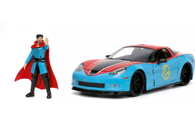 Металева машинка Jada Marvel Chevrolet Corvette з фігуркою Доктора Стренджа 1:24 (253225024)