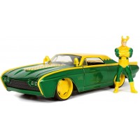 Машинка металлическая Jada Marvel Ford Thunderbird (1963) с фигуркой Локи, масштаб 1:24 (253225026)