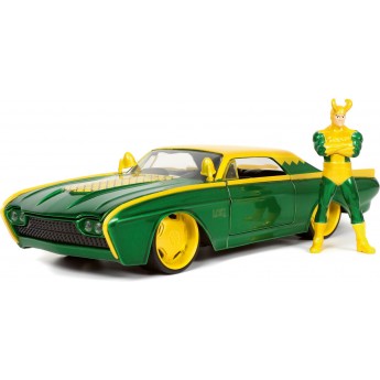 Машинка металлическая Jada Marvel Ford Thunderbird (1963) с фигуркой Локи, масштаб 1:24 (253225026)