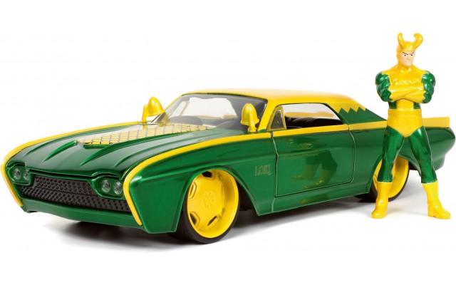 Машинка металева Jada Marvel Ford Thunderbird (1963) з фігуркою Локі, масштаб 1:24 (253225026)