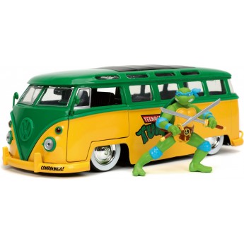 Машинка металева Jada Volkswagen мікроавтобус (1963) Черепашки-ніндзя з фігуркою Леонардо, масштаб 1:24 (253285000)