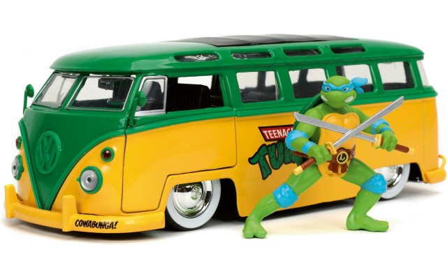 Машинка металева Jada Volkswagen мікроавтобус (1963) Черепашки-ніндзя з фігуркою Леонардо, масштаб 1:24 (253285000)