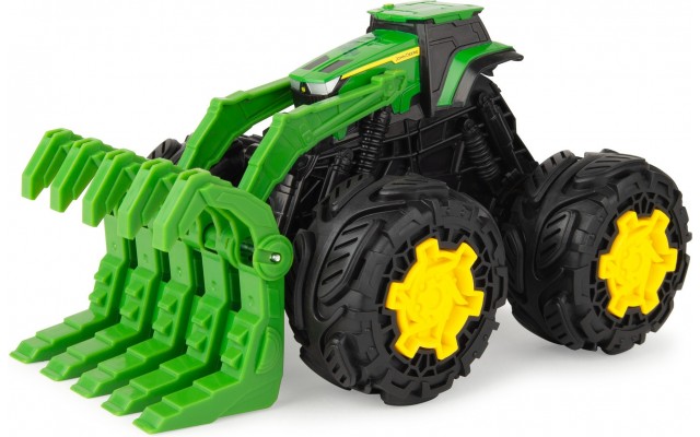 Іграшка трактор John Deere Kids Monster Treads, великі колеса та навантажувач (47327)