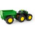 Игрушка трактор John Deere Kids Monster Treads, большие колеса и прицеп (47353) title=