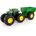 Игрушка трактор John Deere Kids Monster Treads, большие колеса и прицеп (47353) title=