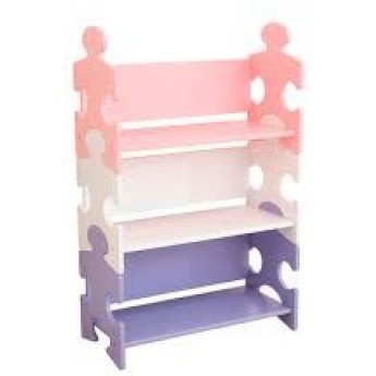 Стеллаж деревянный KidKraft для книг и игрушек Pastel Puzzle (14415)
