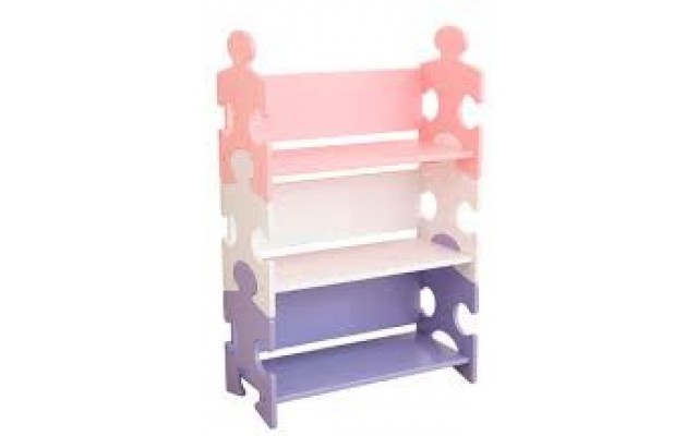 Стеллаж деревянный KidKraft для книг и игрушек Pastel Puzzle (14415)