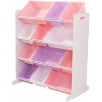 Стеллаж деревянный KidKraft для игрушек, 12 отсеков, сиренево-розовый (15450)