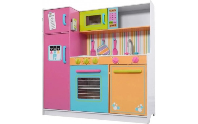 Детская деревянная кухня KidKraft Deluxe яркая (53100)