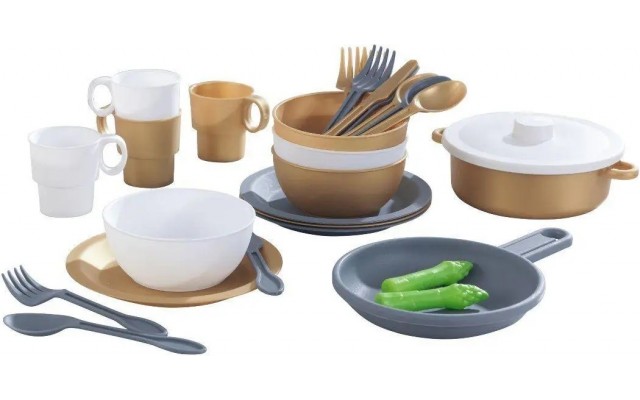 Набір дитячого посуду KidKraft Modern Metallics 27 предметів (63532)