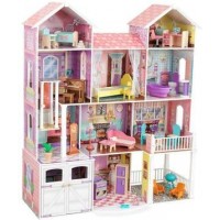 Деревянный кукольный домик большой KidKraft Kensington Country Estate 3 этажа, гараж лифт мебель (65242)
