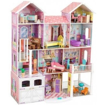 Деревянный кукольный домик большой KidKraft Kensington Country Estate 3 этажа, гараж лифт мебель (65242)