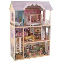 Кукольный домик деревянный  KidKraft Bella Kaylee 3 этажа, лифт мебель (65869)