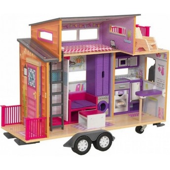 Кукольный домик-прицеп KidKraft Teeny House из дерева с мебелью (65948)
