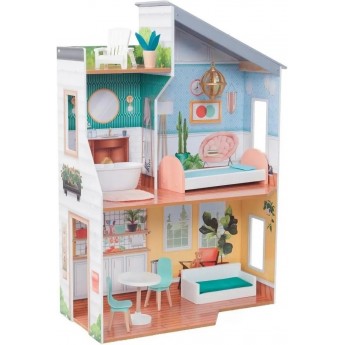 Ляльковий будиночок дерев'яний KidKraft Emily Mansion тераса на даху, 2 поверхи (65988)