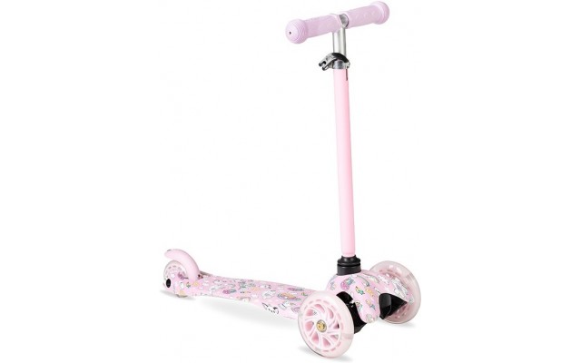 Самокат триколісний MoMi WEENDY pink dream Рожевий складний з підсвічуванням коліс (HULA00005)