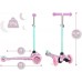 Самокат трехколесный MoMi WEENDY purple unicorns Розово-бирюзовый складной с подсветкой колёс (HULA00006) title=
