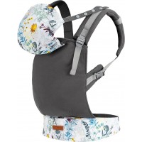 Рюкзак для мамы MoMi COLLETE flowers Серый с рисунком (NOSI00001)