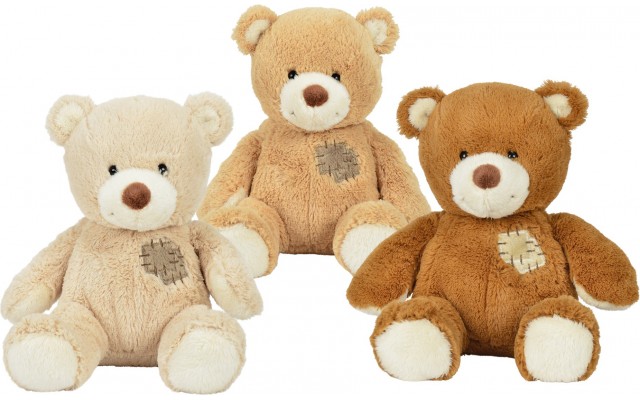 Мягкая игрушка Nicotoy Медвежонок с заплаткой 25 см, 3 вида (5830718)