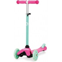 Самокат трёхколесный для девочек QKIDS LUMIS turquoise Розово-бирюзовый колеса светятся (HUBA00011)