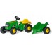 Дитячий трактор на педалях Rolly Toys rollyKid John Deere з причепом (012190) title=