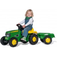 Дитячий трактор на педалях Rolly Toys rollyKid John Deere з причепом (012190)
