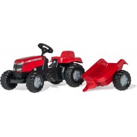 Дитячий трактор на педалях Rolly Toys rollyKid Massey Ferguson з причепом (012305)