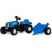 Детский трактор на педалях Rolly Toys rollyKid New Holland с прицепом (013074) title=