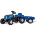 Детский трактор на педалях Rolly Toys rollyKid New Holland с прицепом (013074) title=