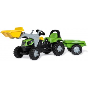 Дитячий трактор на педалях Rolly Toys rollyKid Deutz-Fahr 5115 TB з причепом та навантажувачем (023196)