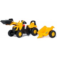 Дитячий трактор на педалях Rolly Toys rollyKid JCB з причепом та навантажувачем (023837)