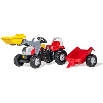 Дитячий трактор на педалях Rolly Toys rollyKid Steyr 6165 CVT з причепом та навантажувачем (023936)