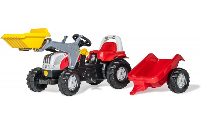 Дитячий трактор на педалях Rolly Toys rollyKid Steyr 6165 CVT з причепом та навантажувачем (023936)