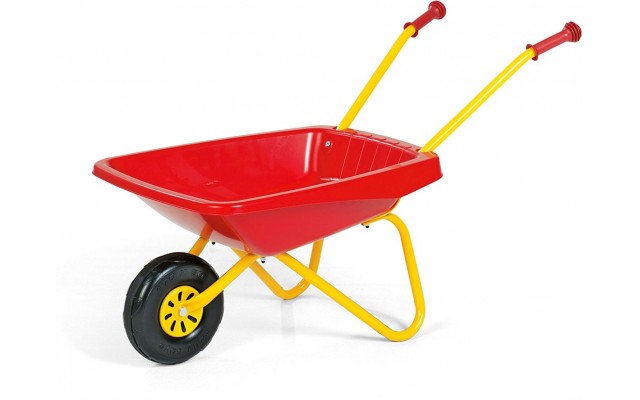 Дитяча садова тачка Rolly Toys з пластиковим кузовом, червоно-жовта (270859)